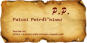 Palcsi Petróniusz névjegykártya